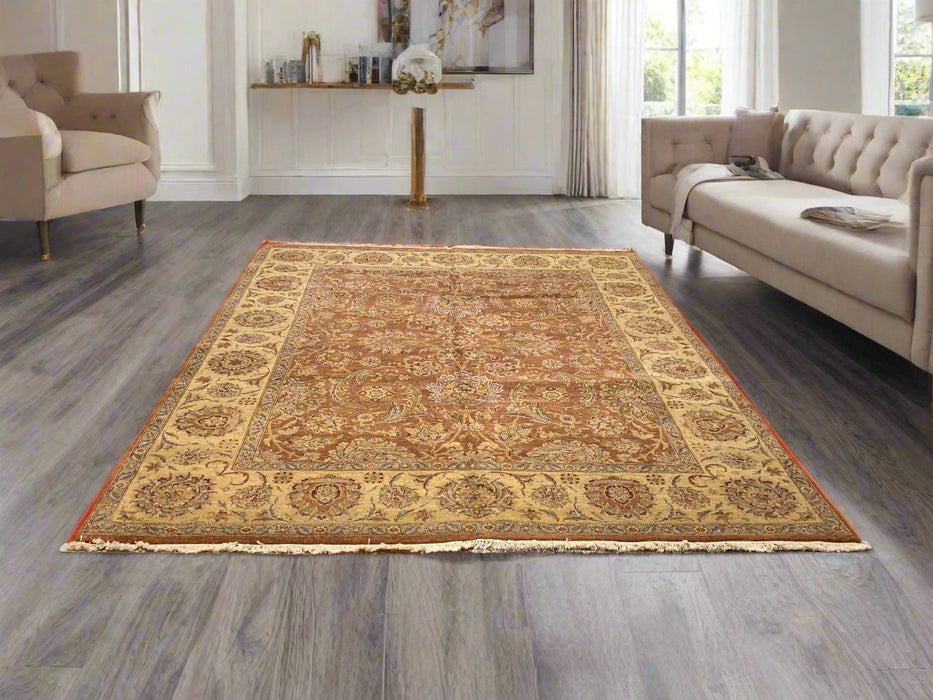 Exquisite 100% Silk Persian Design Rug – Elegant and Luxurious, 8' x 9' 7" (H)