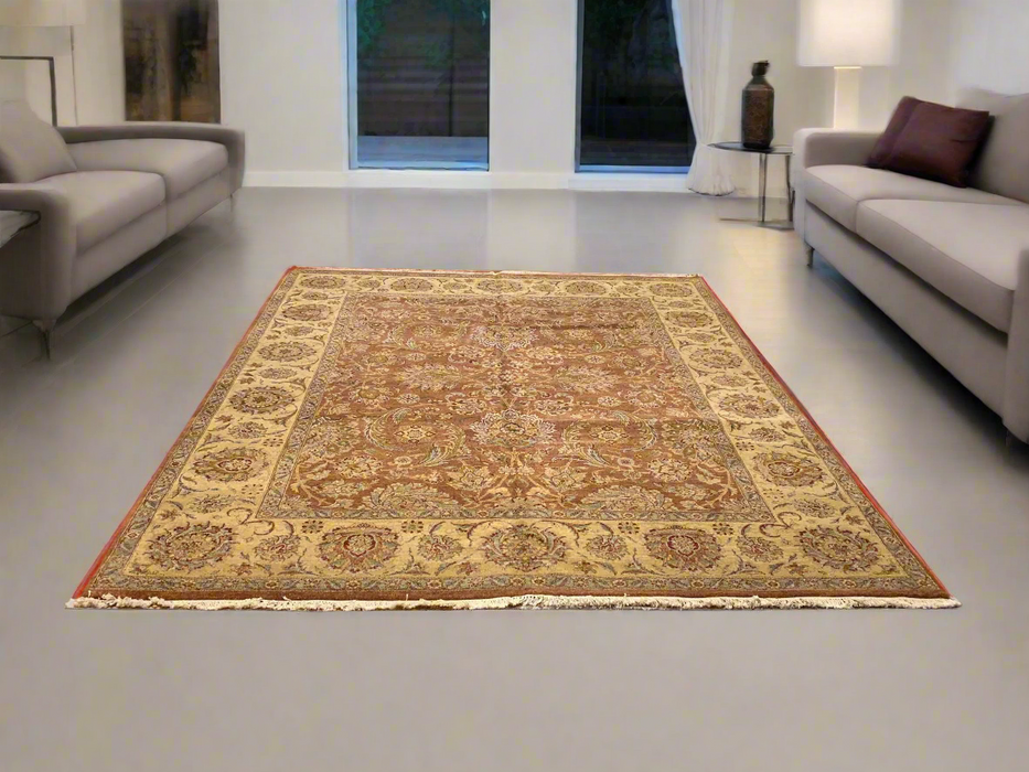 Exquisite 100% Silk Persian Design Rug – Elegant and Luxurious, 8' x 9' 7" (H)