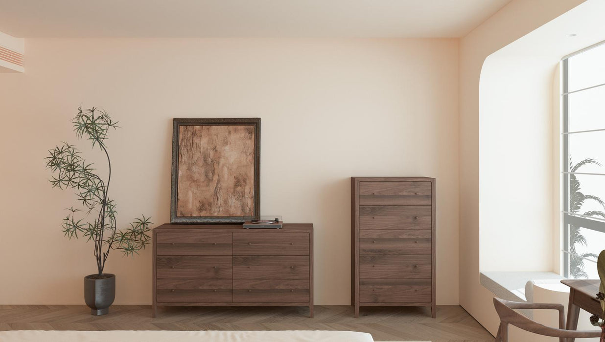 Isabella Mid Century Bedroom Set - Solid Black Walnut