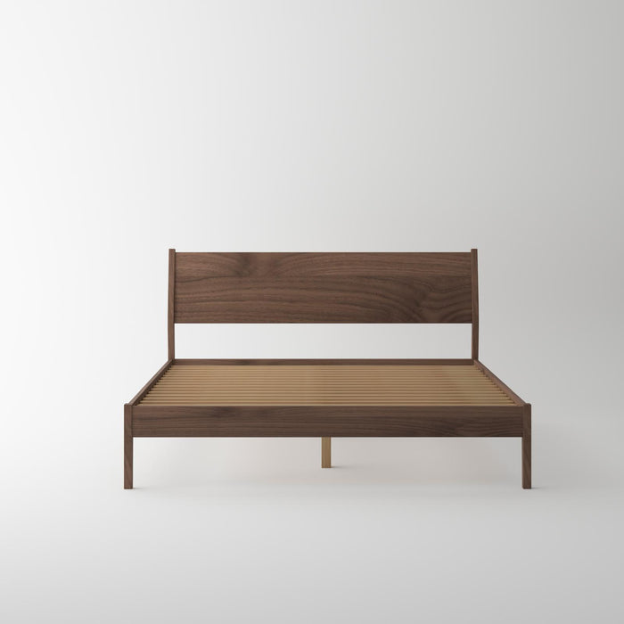 Isabella Mid Century Bed Frame - Solid Black American Walnut