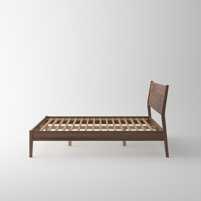 Isabella Mid Century Bed Frame - Solid Black American Walnut