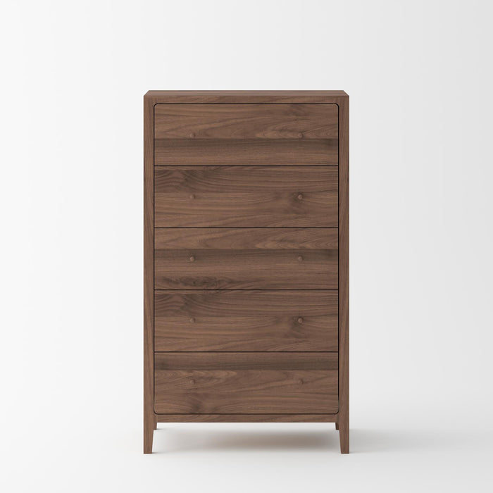 Isabella Mid Century 5 Drawer Chest - American Black Walnut Crafters and Weavers Isabella Mid Century 5 Drawer Chest - American Black Walnut Crafters and Weavers