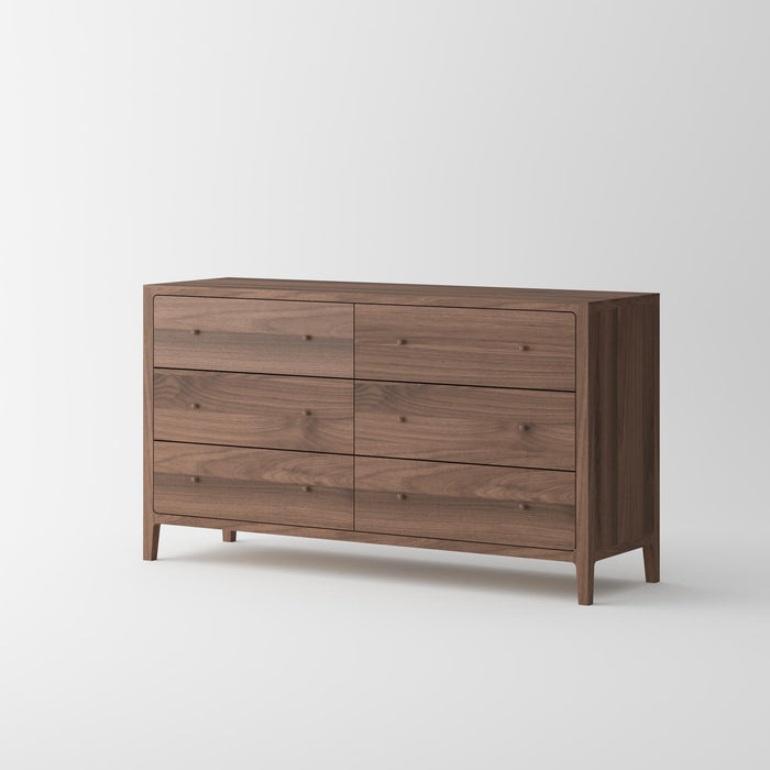 Isabella Mid Century 6 Drawer Dresser - Solid American Black Walnut Isabella Mid Century 6 Drawer Dresser - Solid American Black Walnut