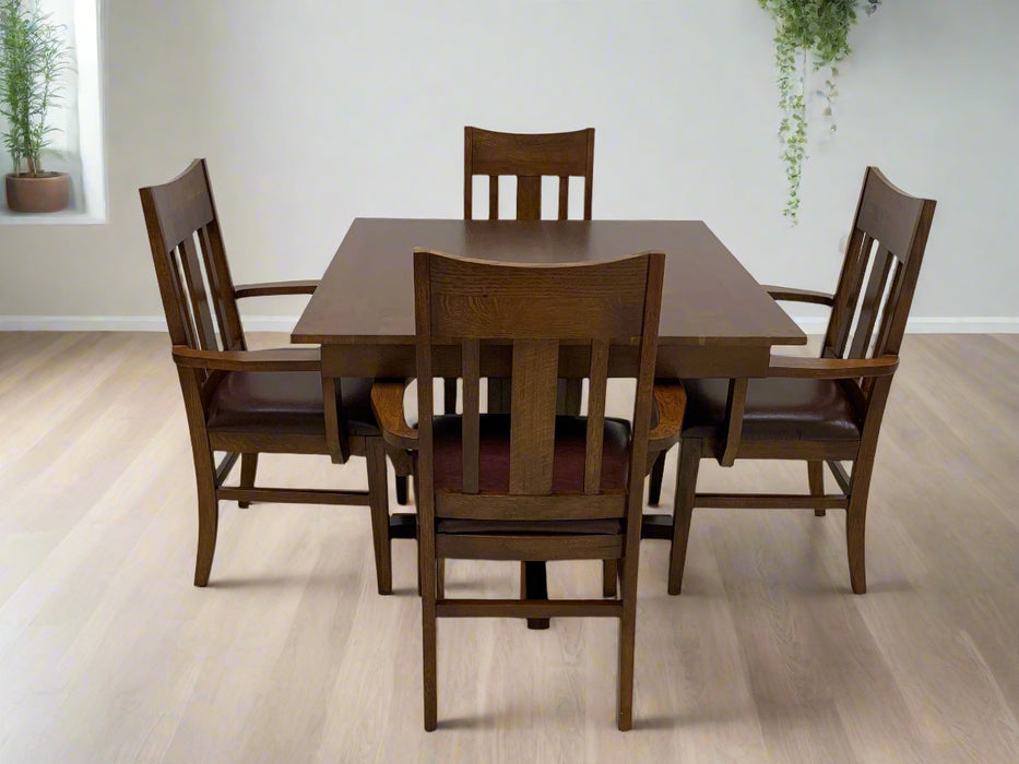 Mission Oak Square Dining Table & Arm chair Set - 42"