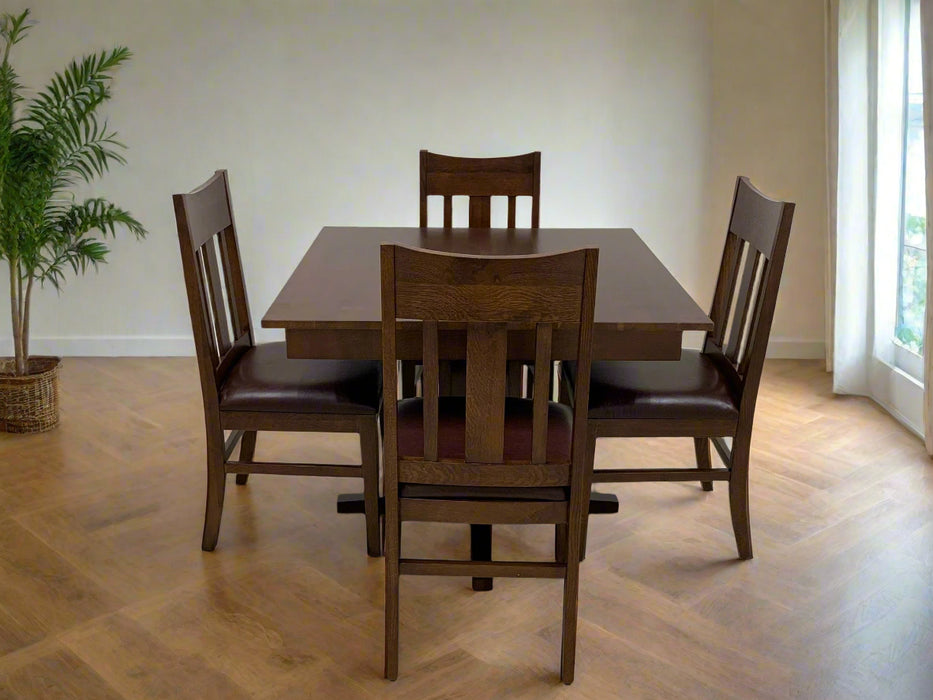 Mission Quarter Sawn Oak Square Dining Table Set - 42"