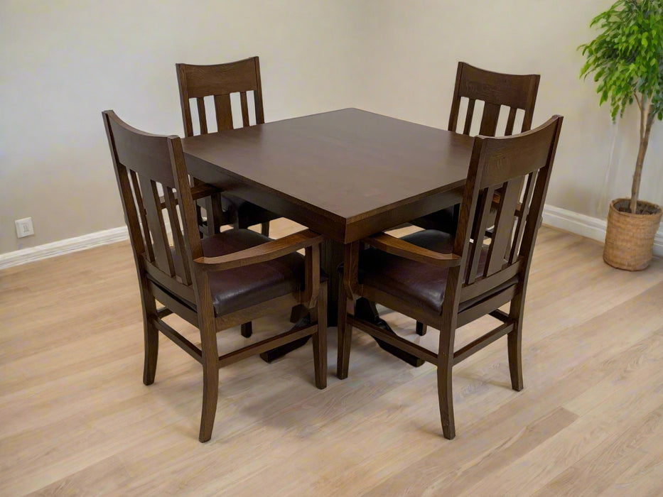 Mission Oak Square Dining Table & Arm chair Set - 42"