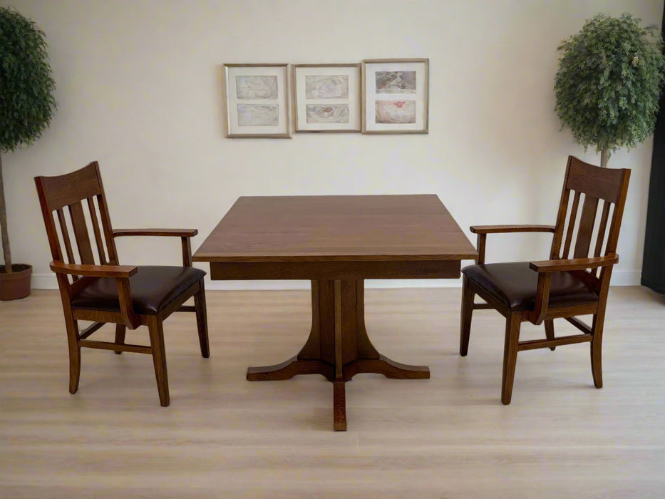 Mission Oak Square Dining Table & Arm chair Set - 42"