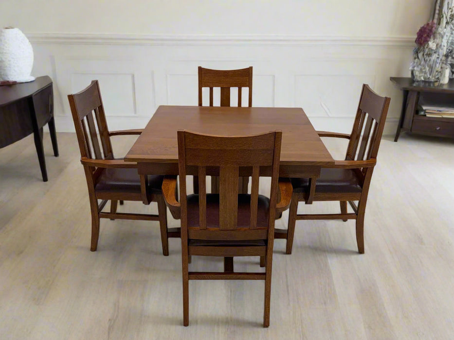 Mission Oak Square Dining Table & Arm chair Set - 42"