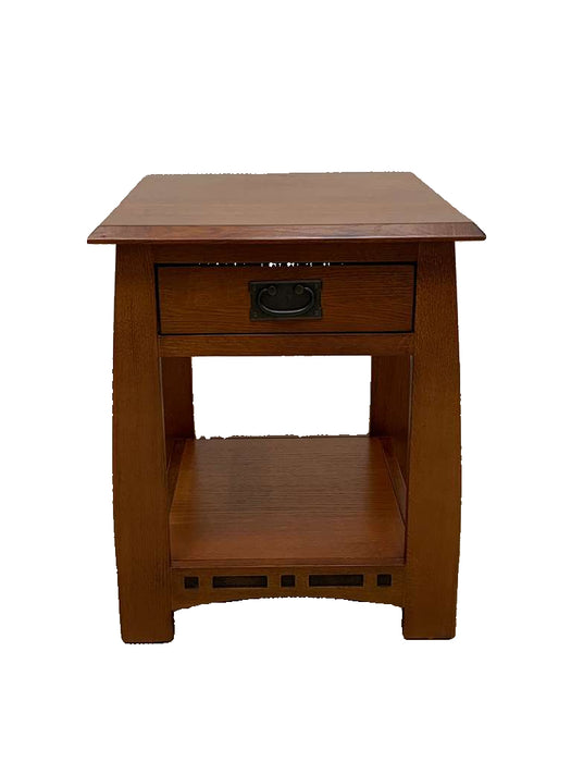 Mission Oak 1 Drawer Inlay End Table - Model A24