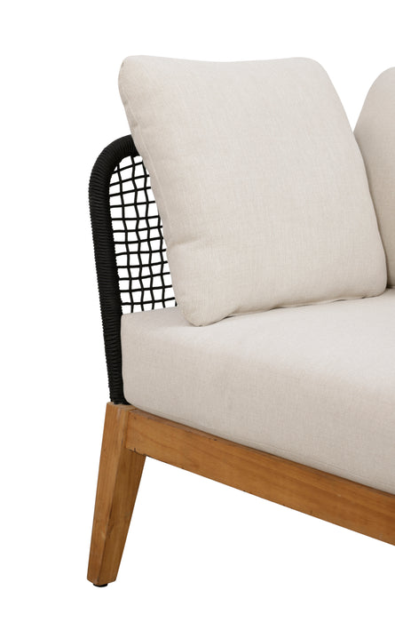 Cypress Teak Wood Sofa with Black Color Rope Design