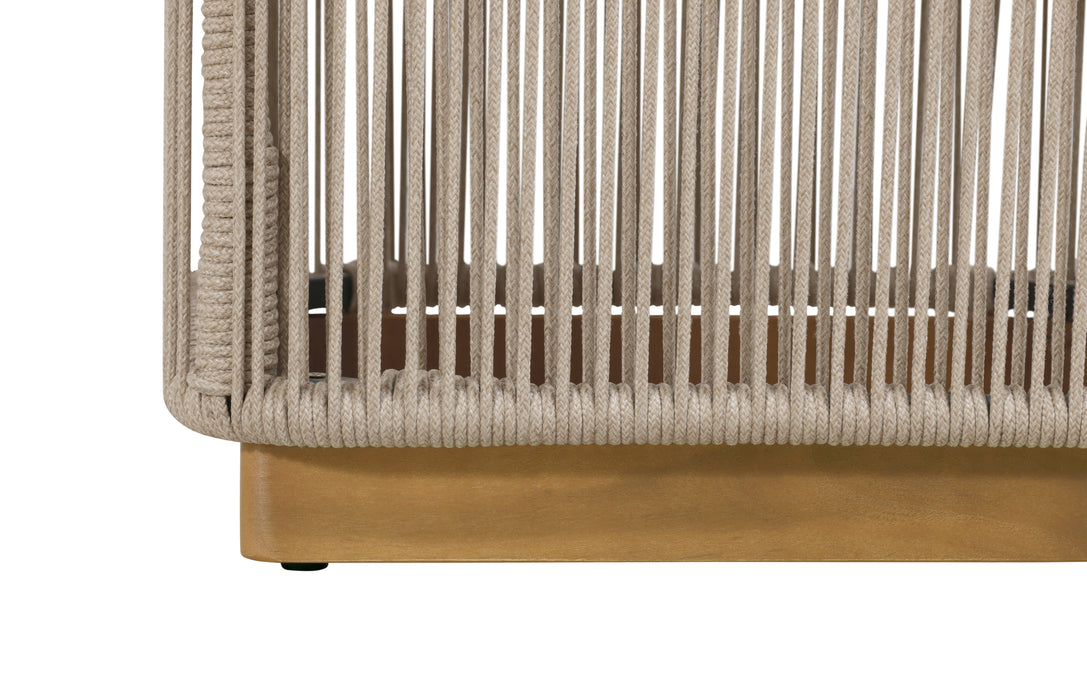 Alpine Teak Collection Rope Design End Table - BEIGE