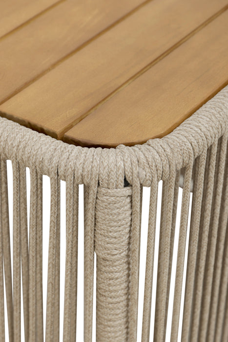 Alpine Teak Collection Rope Design End Table - BEIGE