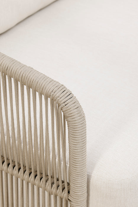 Alpine Teak Wood Outdoor Loveseat with Gray Rope Design