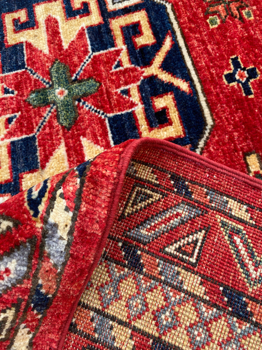 Hand-Knotted Vegetable Dye Kazak Rug from Pakistan, 8' 10" x 13'