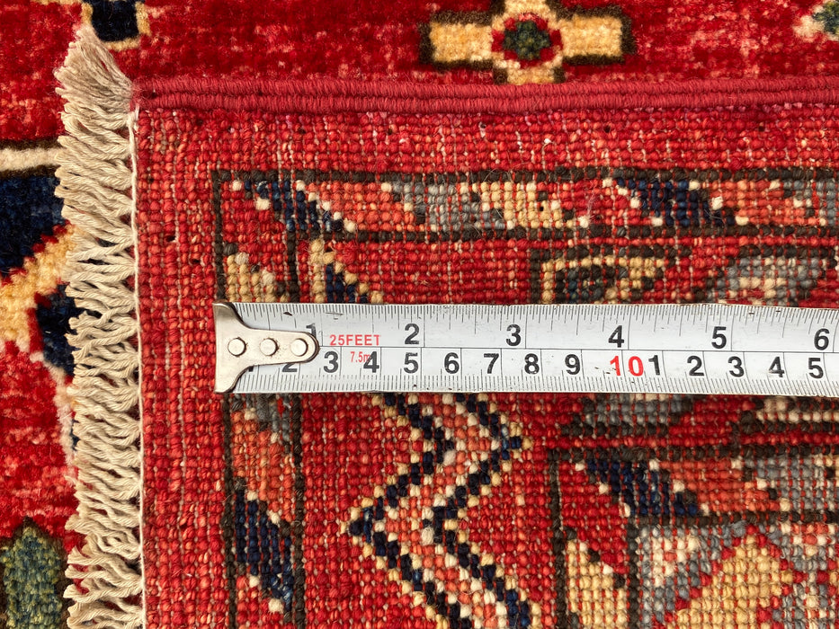 Hand-Knotted Vegetable Dye Kazak Rug from Pakistan, 8' 10" x 13'