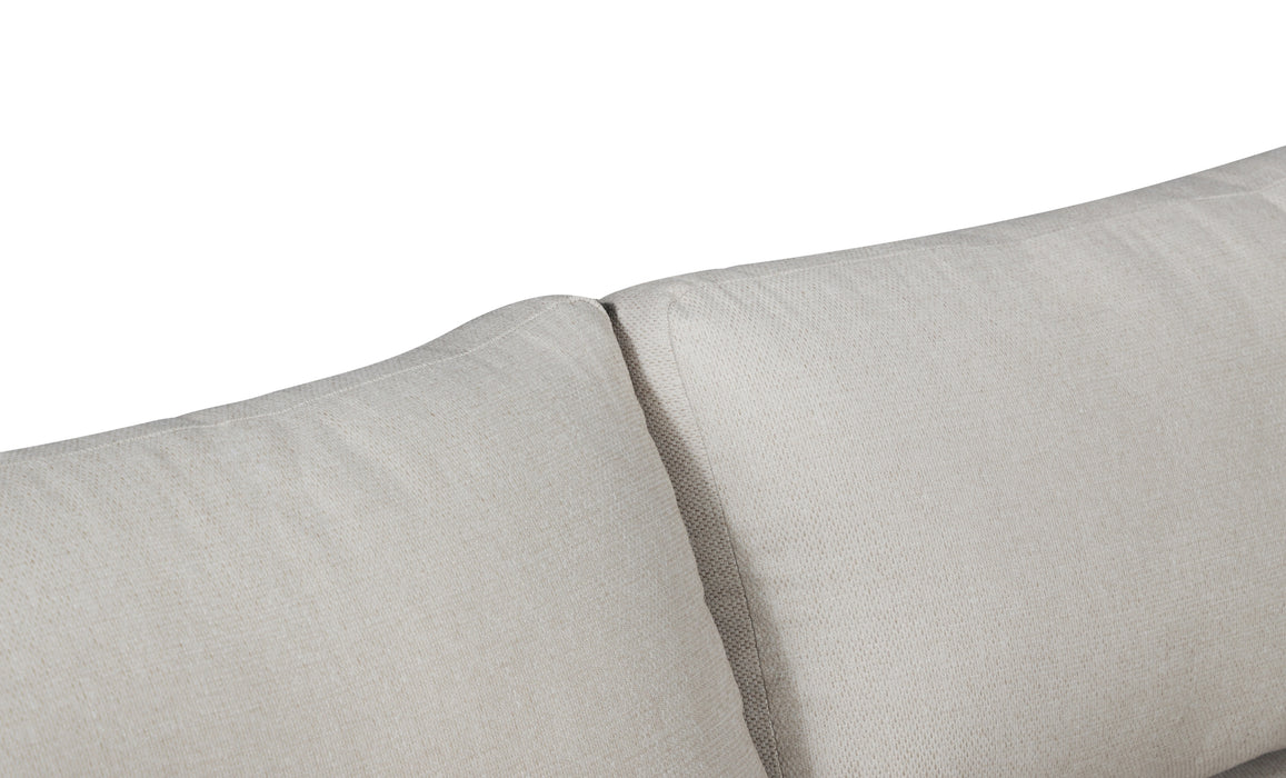 Paradiso Outdoor Solid Teak Wood Love seat Natural Look  - Gray Fabric