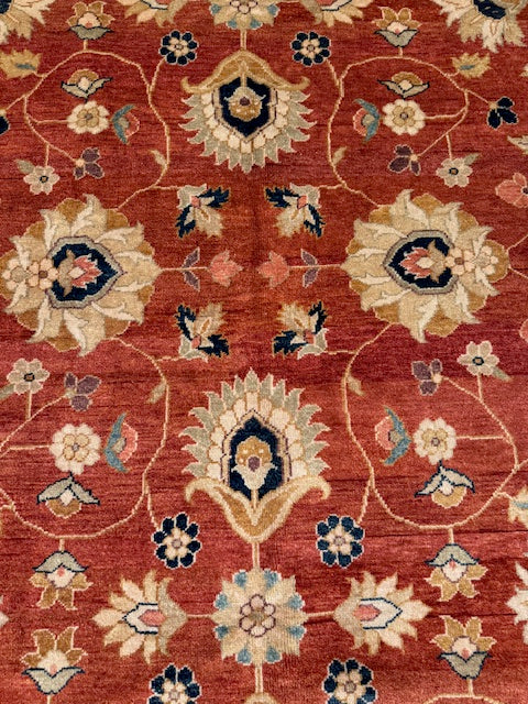 Sultanabad 100% wool Oriental Rug, size 8'7" x 12'1"