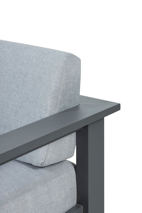 Sardinia Aluminum Frame Outdoor 74" Love seat / Sofa - Gray Cushions