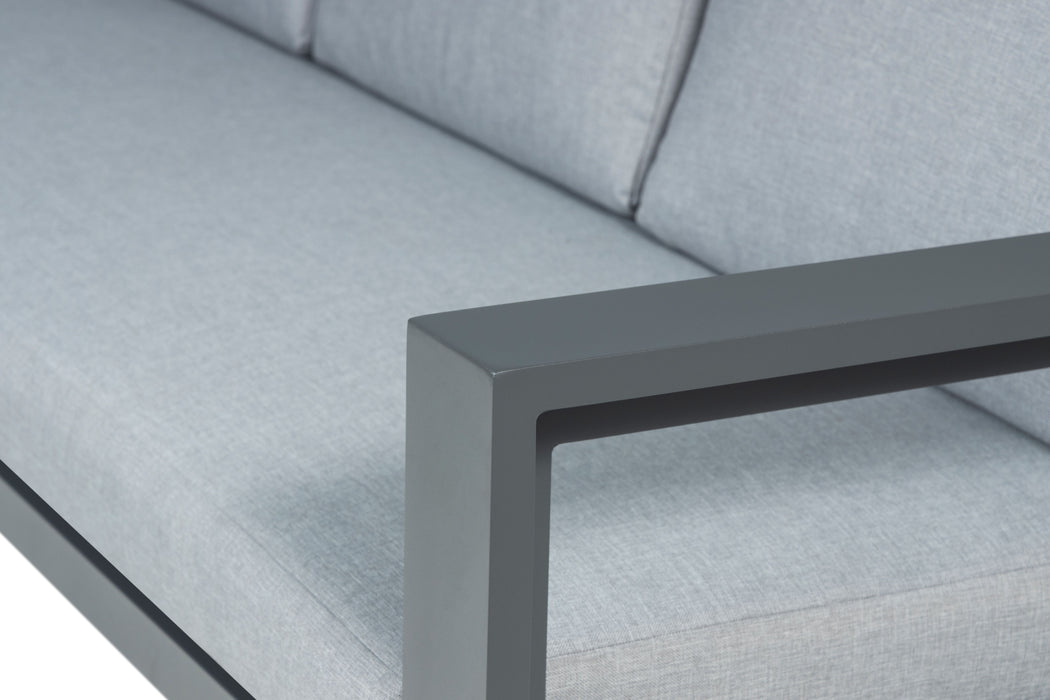Sardinia Aluminum Frame Outdoor Sofa - Gray Cushions