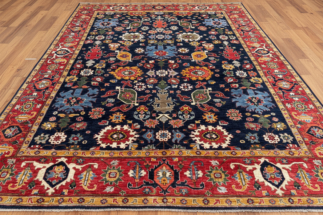 Hand-Knotted Sultanabad Vegetable-Dyed Wool Rug, 5' x 6' 7"