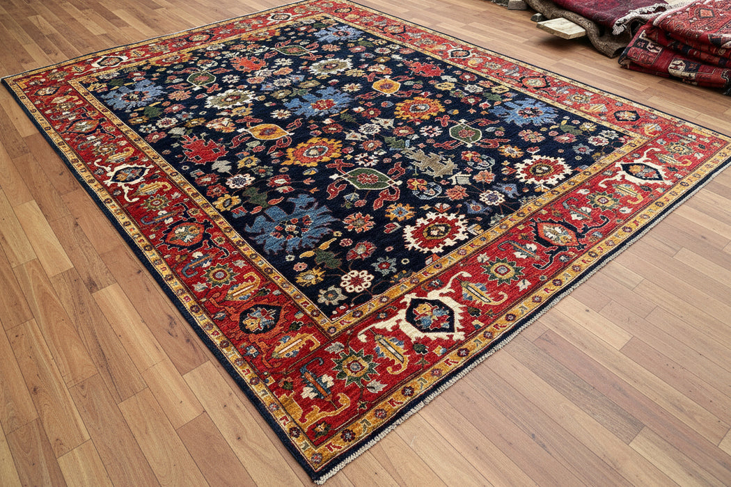 Hand-Knotted Sultanabad Vegetable-Dyed Wool Rug, 5' x 6' 7"