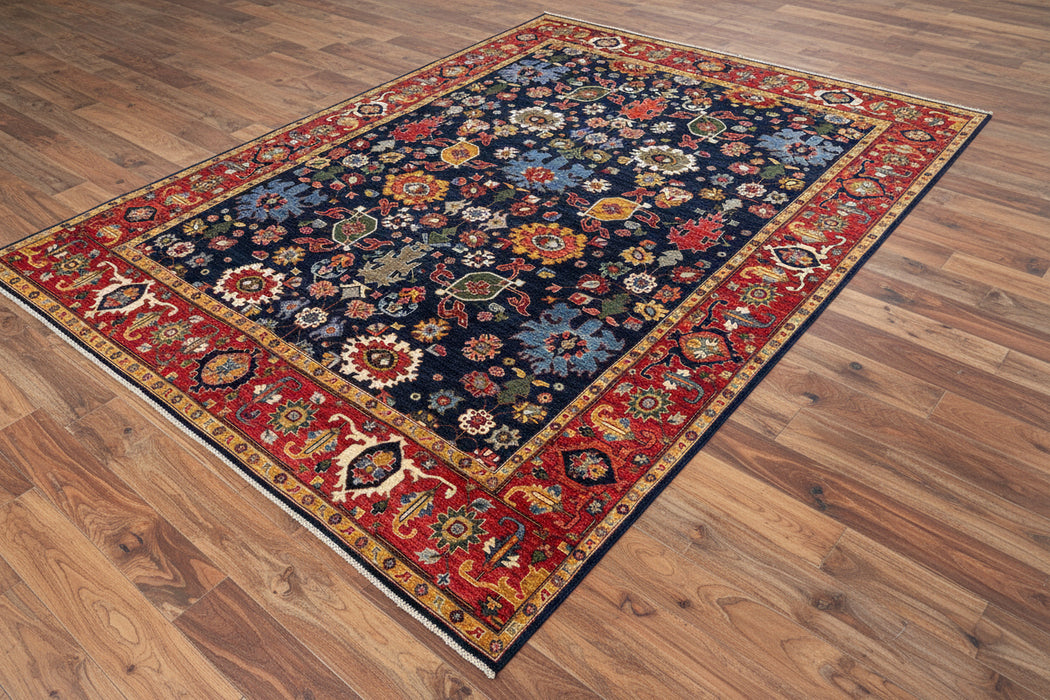 Hand-Knotted Sultanabad Vegetable-Dyed Wool Rug, 5' x 6' 7"