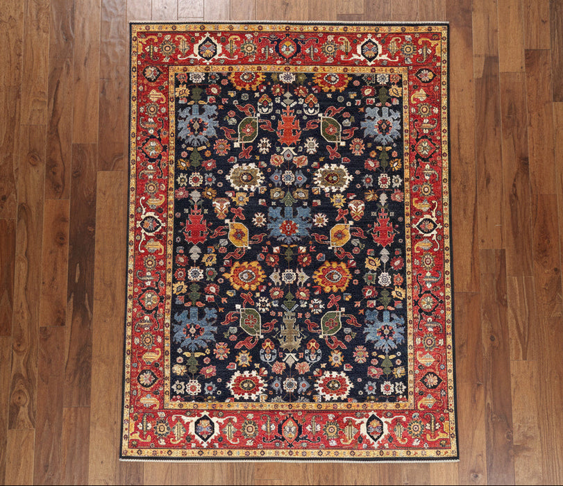 Hand-Knotted Sultanabad Vegetable-Dyed Wool Rug, 5' x 6' 7"