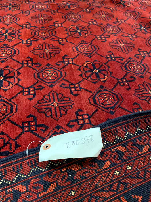 Terkaman Tribal Afghan Oriental Rug, size 8' 11" x 11" 4" (C)