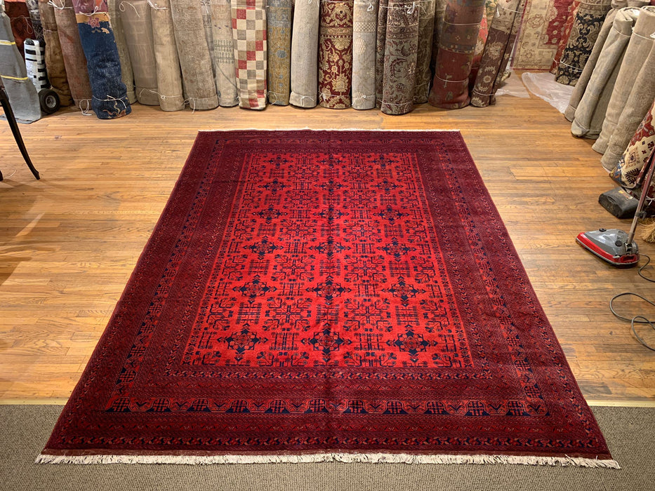 Terkaman Tribal Afghan Oriental Rug, size 8' 5"x 11' 7" (C)