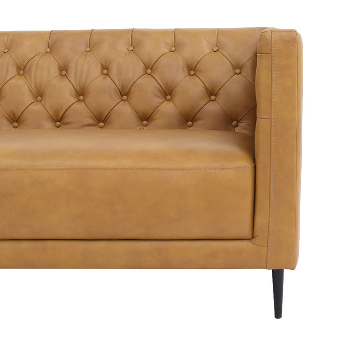 Lucius Top Grain Leather Sofa - Tan