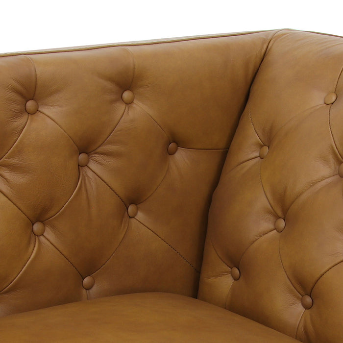 Lucius Top Grain Leather Sofa - Tan