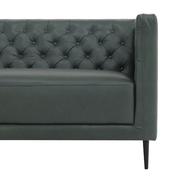 Lucius Top Grain Leather Sofa - Green