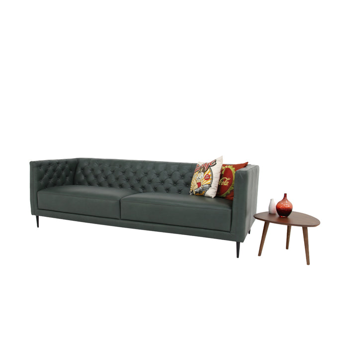 Lucius Top Grain Leather Sofa - Green