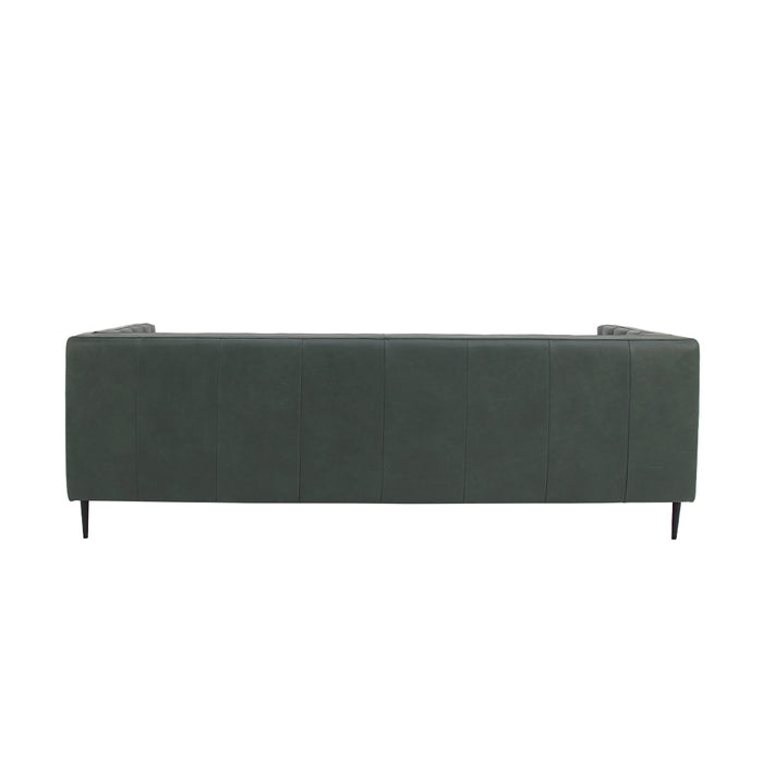 Lucius Top Grain Leather Sofa - Green