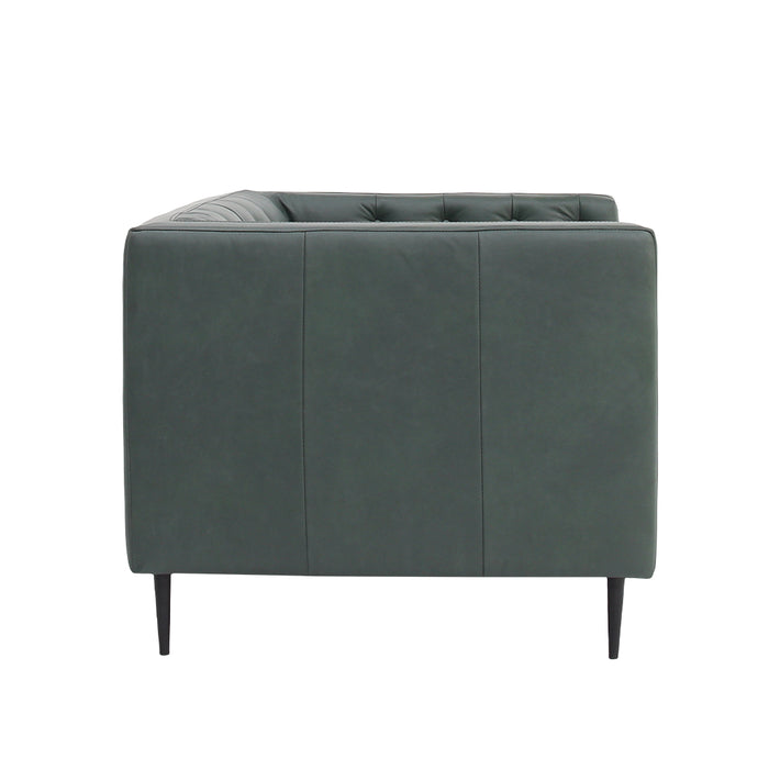 Lucius Top Grain Leather 1.5 Arm Chair - Green