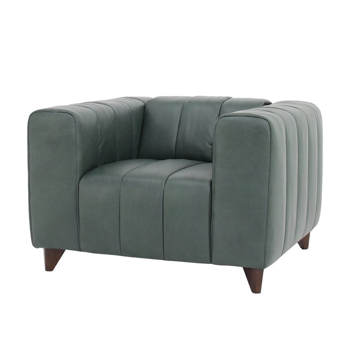 Preorder Octavia Top Grain Leather Arm Chair - Green