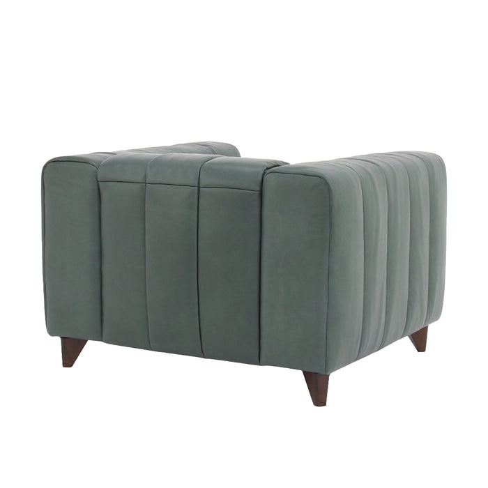 Preorder Octavia Top Grain Leather Arm Chair - Green