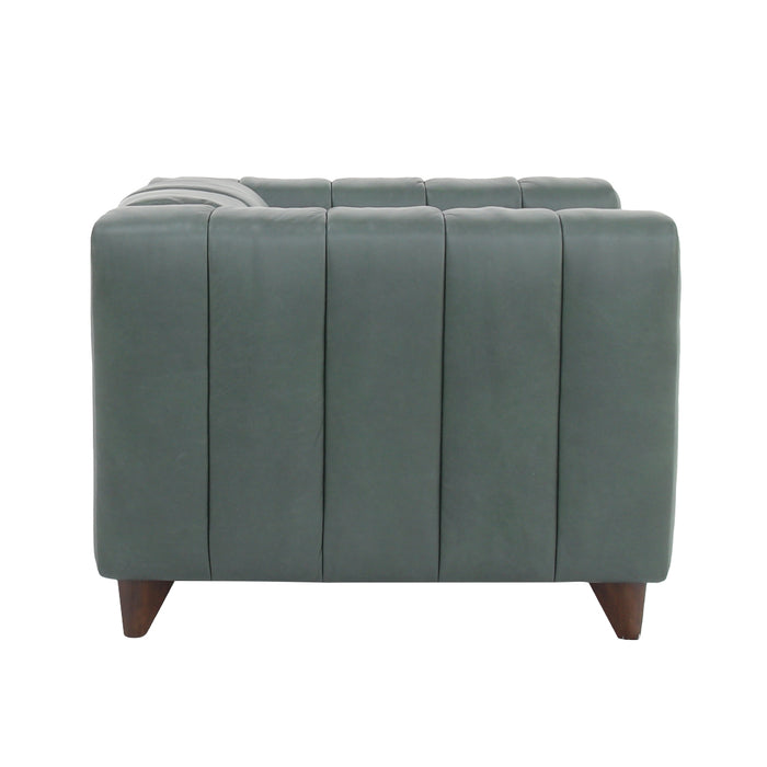 Preorder Octavia Top Grain Leather Arm Chair - Green