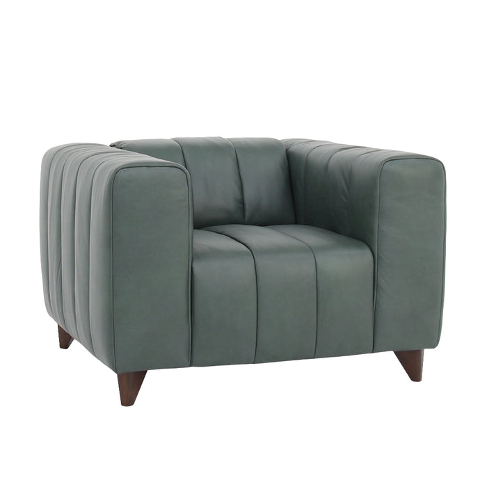 Preorder Octavia Top Grain Leather Arm Chair - Green