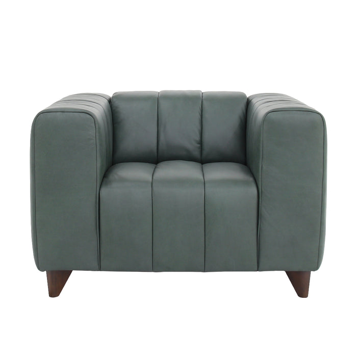 Preorder Octavia Top Grain Leather Arm Chair - Green