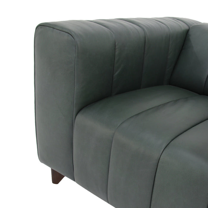 Preorder Octavia Top Grain Leather Arm Chair - Green