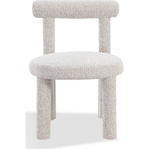 Set of 2 Modern dining chair Addison made of cotton ball bouclé