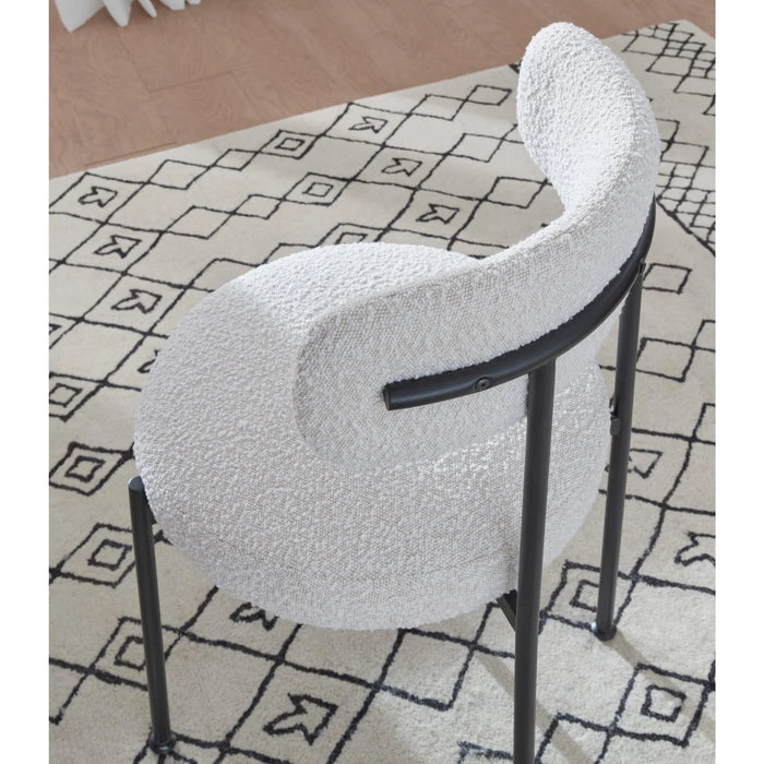 Westfield Boucle Upholstered Dining Chair in Ivory & Black