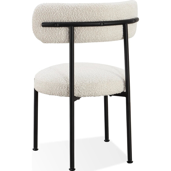 Westfield Boucle Upholstered Dining Chair in Ivory & Black