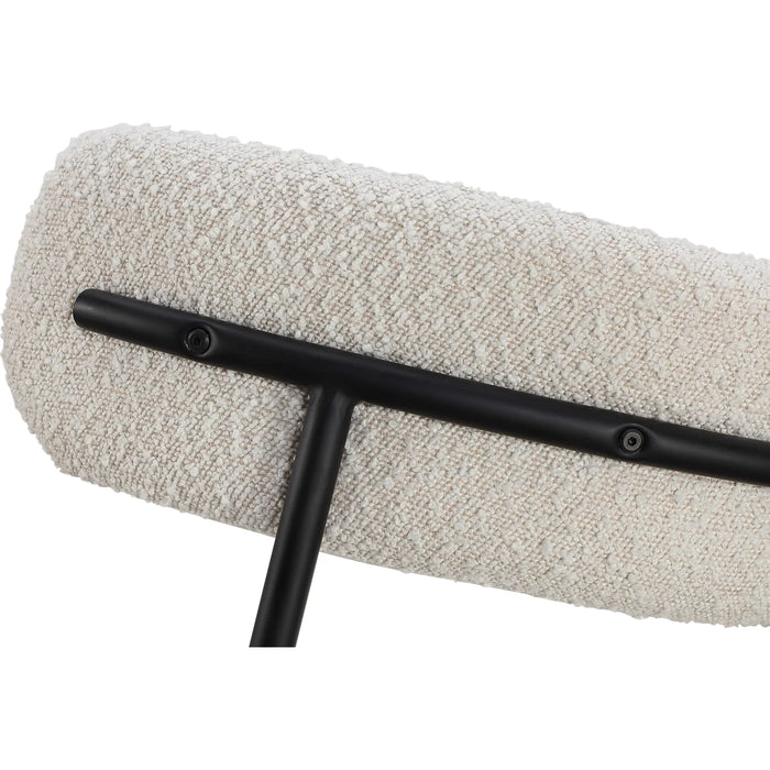 Westfield Boucle Upholstered Dining Chair in Ivory & Black