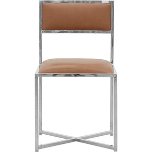 Set of 2 Amalfi X-Base chair in cognac leather