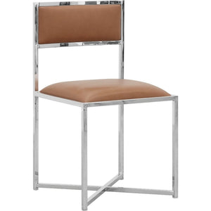 Set of 2 Amalfi X-Base chair in cognac leather