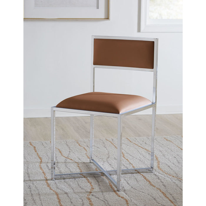 Set of 2 Amalfi X-Base chair in cognac leather