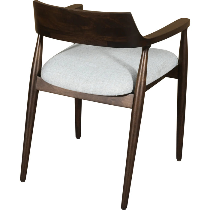 Aspen Solid Mango Wood Linen Upholstered Dining Arm Chairs