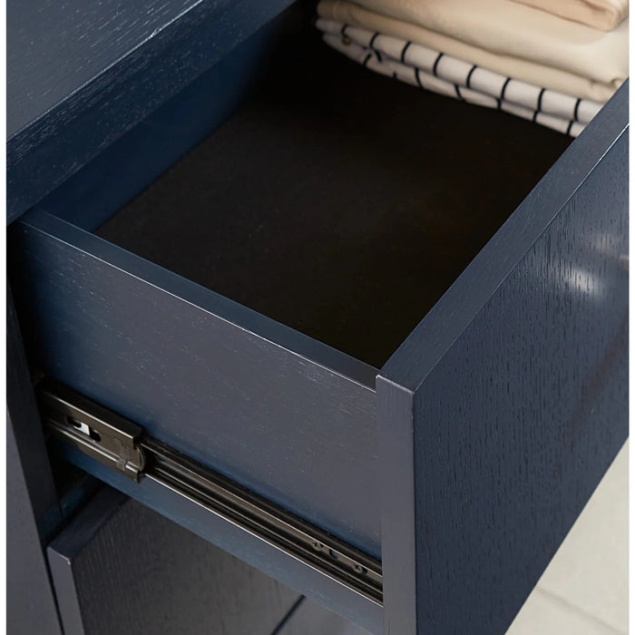 Prescott Navy Blue Oak & Brass Bedroom Set